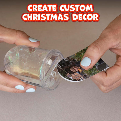 READY 2 LEARN Christmas Crafts - Design Your Own Snow Globes - Set of 4 - Christmas Snow Globes for Kids - Customizable Christmas Decorations for Home