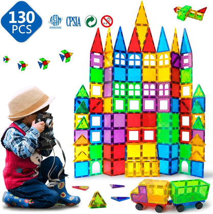 MAGBLOCK Magnetic Tiles Toys for Kids Magnet Building Tiles 100 Pcs Magnetic Blocks Preschool Building Sets Educational Toys for Toddlers Boys and Girls.