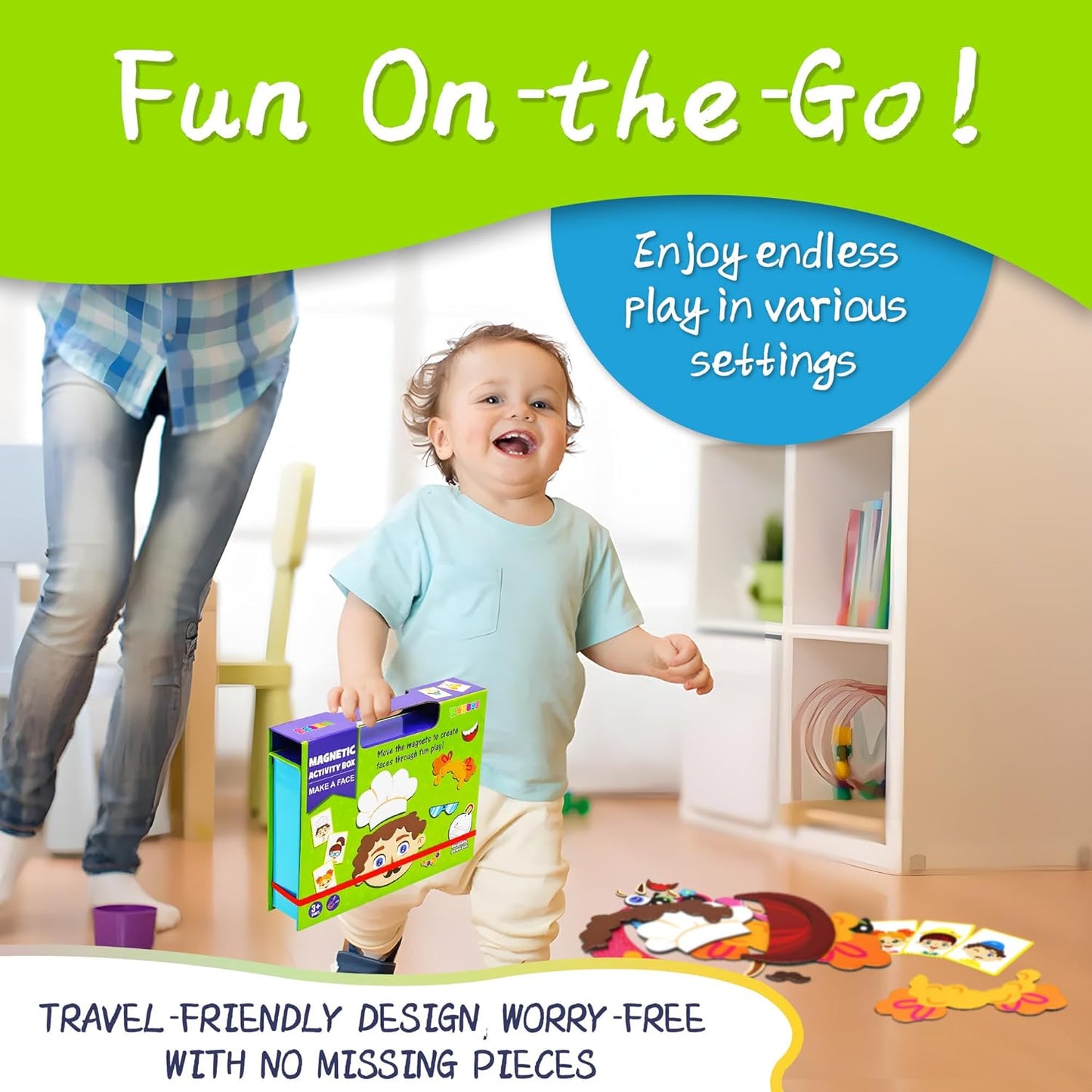 Marble Run for Kids, Vertical Magnetic Marble Maze Track with Doodle Board & Residue-Free Nano-Adhesive, STEM Explorers Brain Teaser Toy for Boys Girls Ages 3-12, Creative Thinking Games Gifts