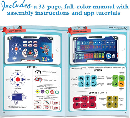 Thames & Kosmos Robotics Smart Machines Junior STEM Kit, Build & Code Your Robot’s Movements, Speed, Lights & Sounds, for Ages 8+, Use Screen-Free w/Built-in Buttons or via Block-Based Coding App