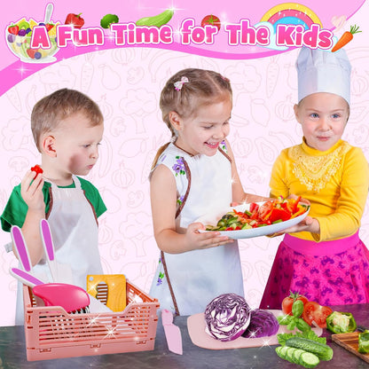 Kids Baking Cooking Set Real & Toddler Kid Apron, Kids Knife Set for Real Cooking & Basket,Food-Grade Material,Montessori Toddler Kitchen Tools, Christmas Birthday Gift for 3-10 Year Old Girls Boys