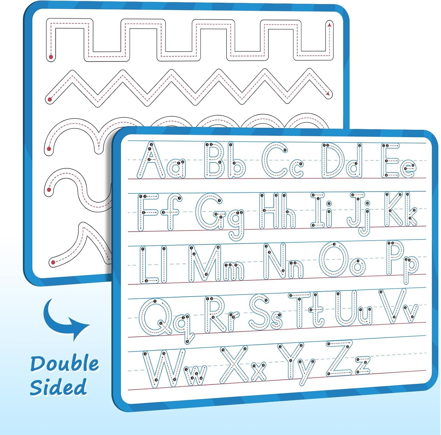 Dry Erase Number Line Whiteboard, 9" x 12" 1-100 Number Double-Sided Math Practicing Chart, Homeschool Supplies，Educational Tools for Kids Students Classroom