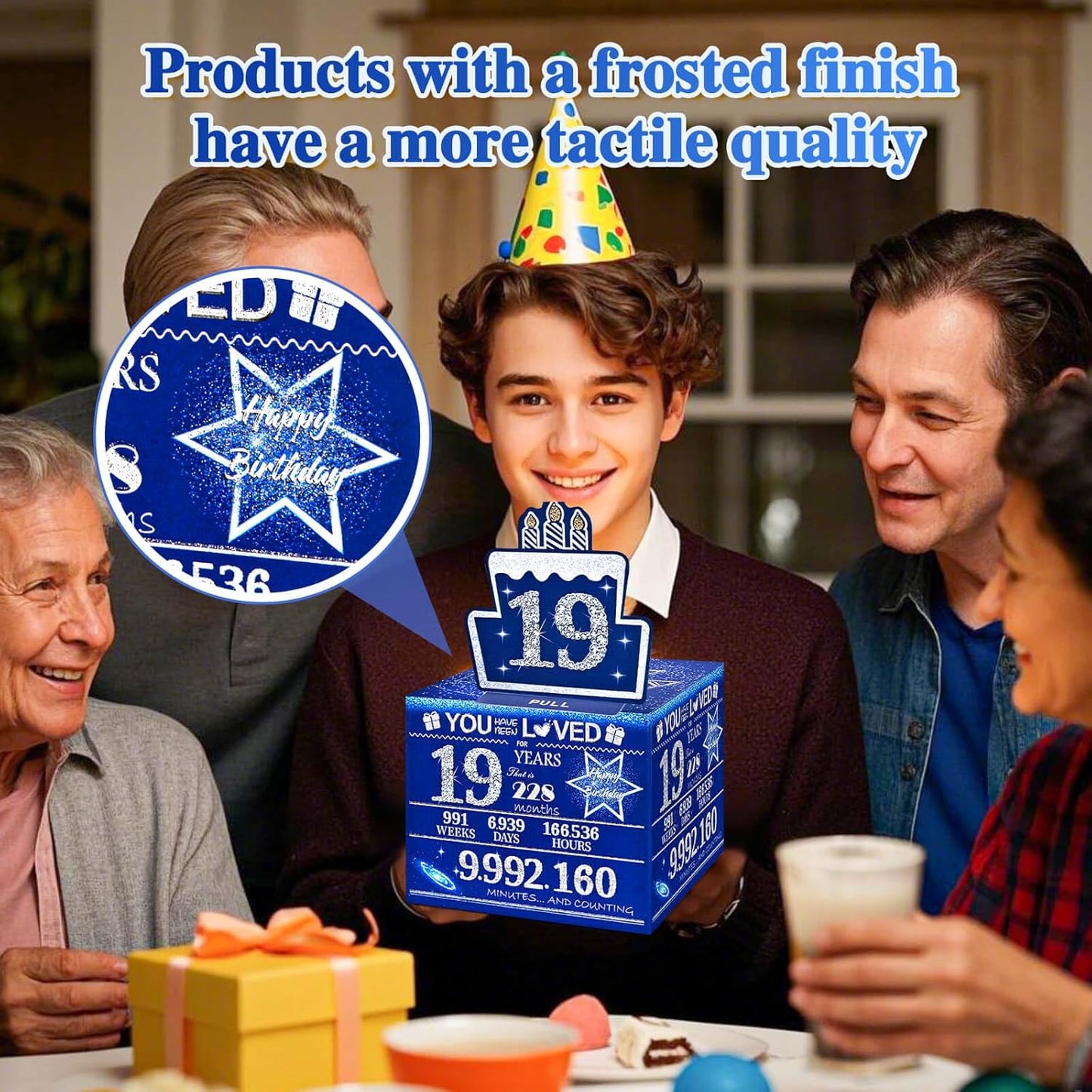 10 Happy Birthday Money Box for Cash Gift, 10th Birthday Decorations for Boys and Girls, Gifts for 10 Year Old Boy, Boy Gift Ideas, Cool Things for Teen -Blue with 100PCS Bags