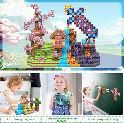 Magnetic Blocks Toys for Kids, 100 PCS Building Blocks Cubes, Stacking Magnetic Tiles Toys for Kids Toddlers Boys Girls Ages 3 4 5 6 7 8-12 Birthday Gifts Party Supplies (Underworld)