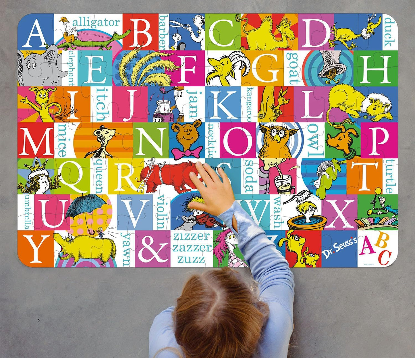 Buffalo Games Dr. Seuss Alphabet 50 PC Floor Puzzle - Family Fun Extra Large Jigsaw - Finished Size is 3' x 2'