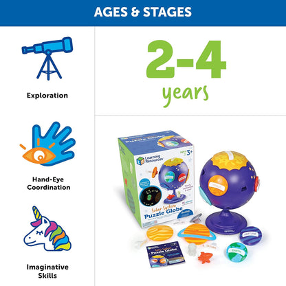 Learning Resources Solar System Puzzle Globe - Space Toys for Toddlers, STEM for Kids, Sorting and Matching, Fine Motor Skills, 21 Pieces, Age 3+