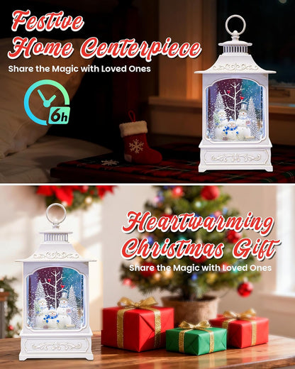 Extra Large Christmas Snow Globes Christmas Lantern, 12.99" Musical Snow Globe with 8 Songs, Santa Snowglobe for Kids Adults, 6H Timer Dual Power, Lighted Christmas Decorations Indoor Gifts