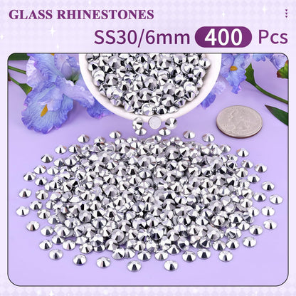 5000PCS SS6/2mm Glass Crystal Rhinestones (Clear), Bedazzling Flatback Rhinestones for Crafting DIY Crafts Nail Art Makeup Decoration, Gems Diamond Charms for Tumbler Shoes Clothing Mug