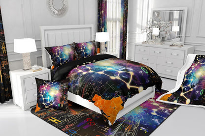 Erosebridal Chemistry Bedding Set Chemical Equation Comforter Cover for Kids Boys,Science Students Duvet Cover Test Tube Microscope Chemical Equipment Bed Set Full,Science Educational Dorm Room Decor