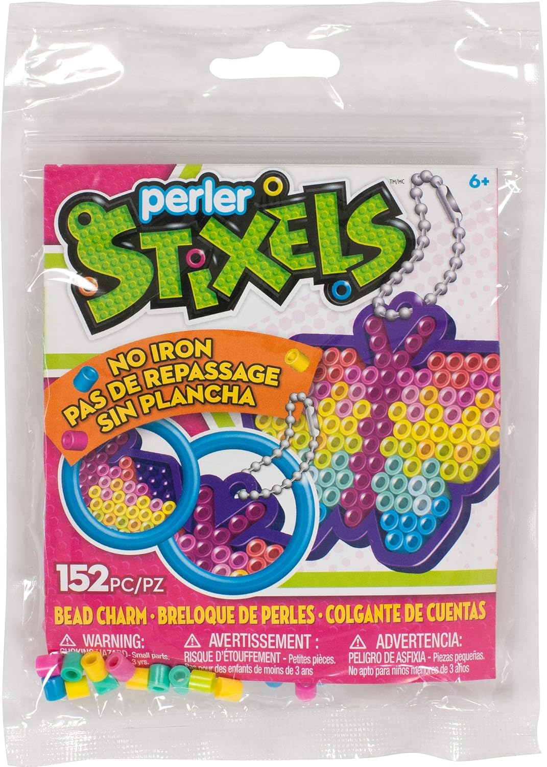 Perler Beads No Iron Stixels Crafts, Donut Keychain Kid's Craft Kit, 152 pcs