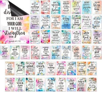 Blosssound 60 Pcs Inspirational Christian Magnets with Bible Verses Religious Refrigerator Magnet Motivational Quotes Fridge Scripture Positive Gifts for Home Office School Locker Decor(Scenery)