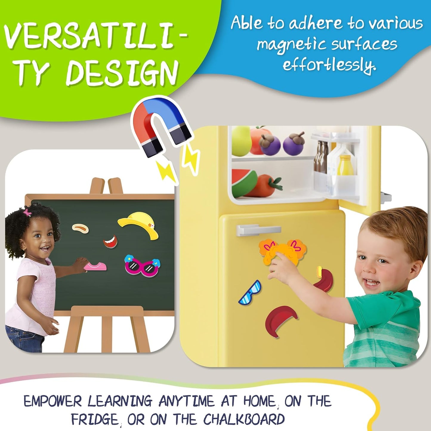 Marble Run for Kids, Vertical Magnetic Marble Maze Track with Doodle Board & Residue-Free Nano-Adhesive, STEM Explorers Brain Teaser Toy for Boys Girls Ages 3-12, Creative Thinking Games Gifts