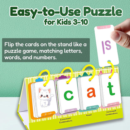Flipping Calendar Set for Kids 3-10 - Learning Pocket Chart, Sentence Building Flash Cards, Kids Puzzle Games for Homeschool Classroom, Educational Gifts for Boys Girls (Sentence Building)