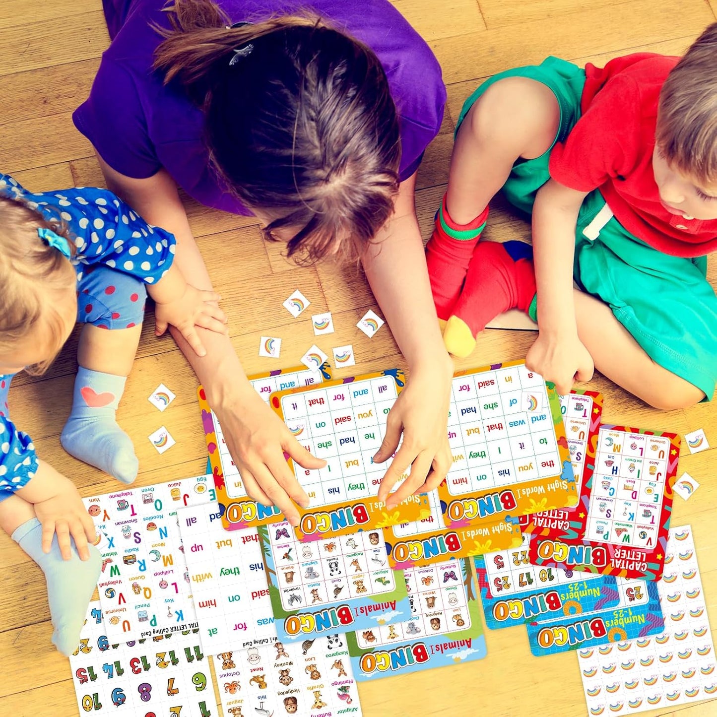Fancy Land Alphabet Bingo Game Kids Sight Word Bingo Set Number Letter Animal Board Game for Kindergarten Preschool Counting and Matching Skills Development Family Night Classic Educational Supplies