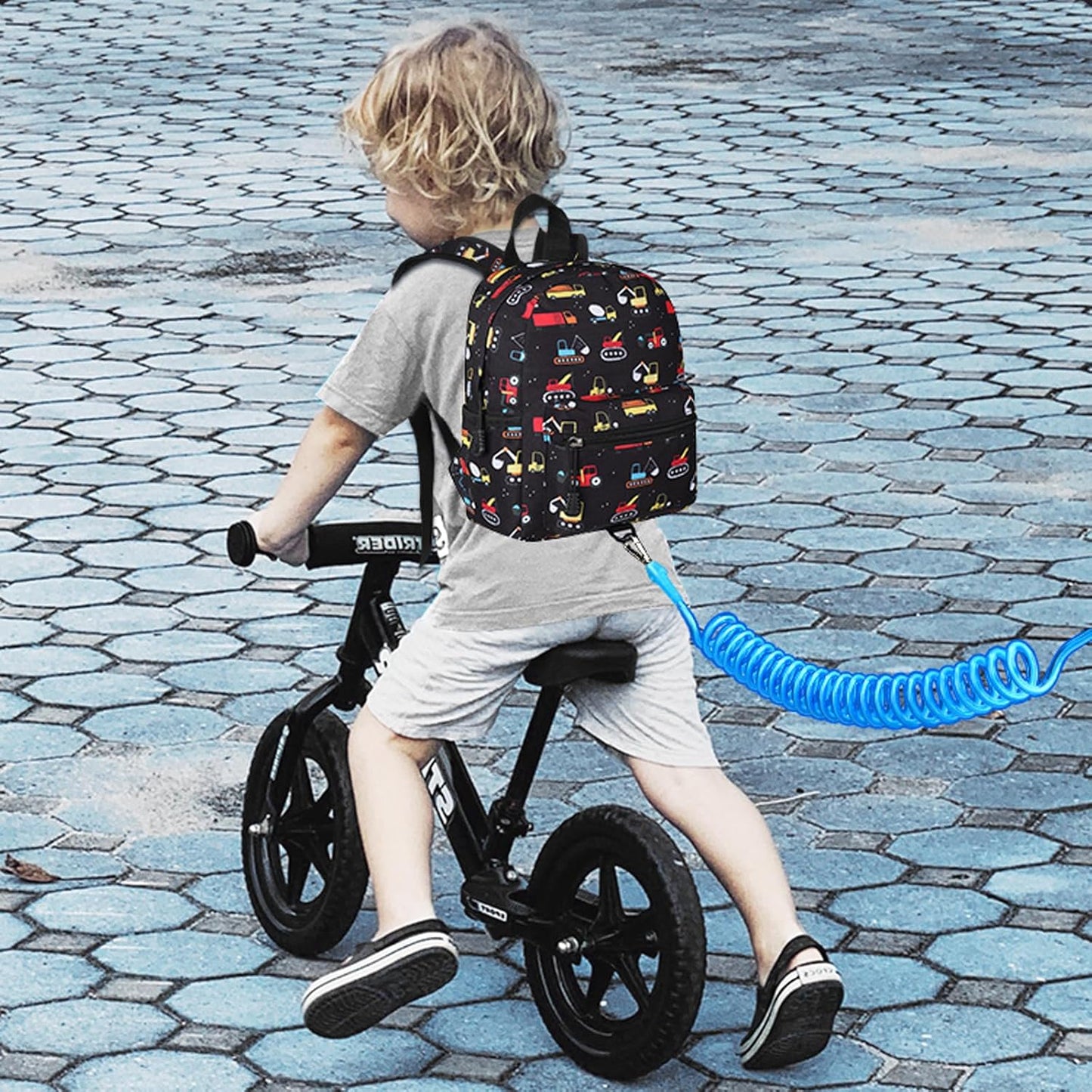 Accmor Toddler Backpack Leash, Mini Child Backpack with Anti Lost Wrist Link, Cute Kids Backpack Leash Walking Harness for Outdoor Travel, Small Excavator Backpack Tether for Baby Boys Girls Ages 1-3