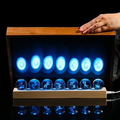 3d Crystal Ball Solar System Crystal Ball with Led Lamp Base - Best Birthday Science Gifts For Man Teacher Boy Kids Girls Men - Galaxy Jupiter Saturn Moon Earth Solar System Space Astronomy Gifts
