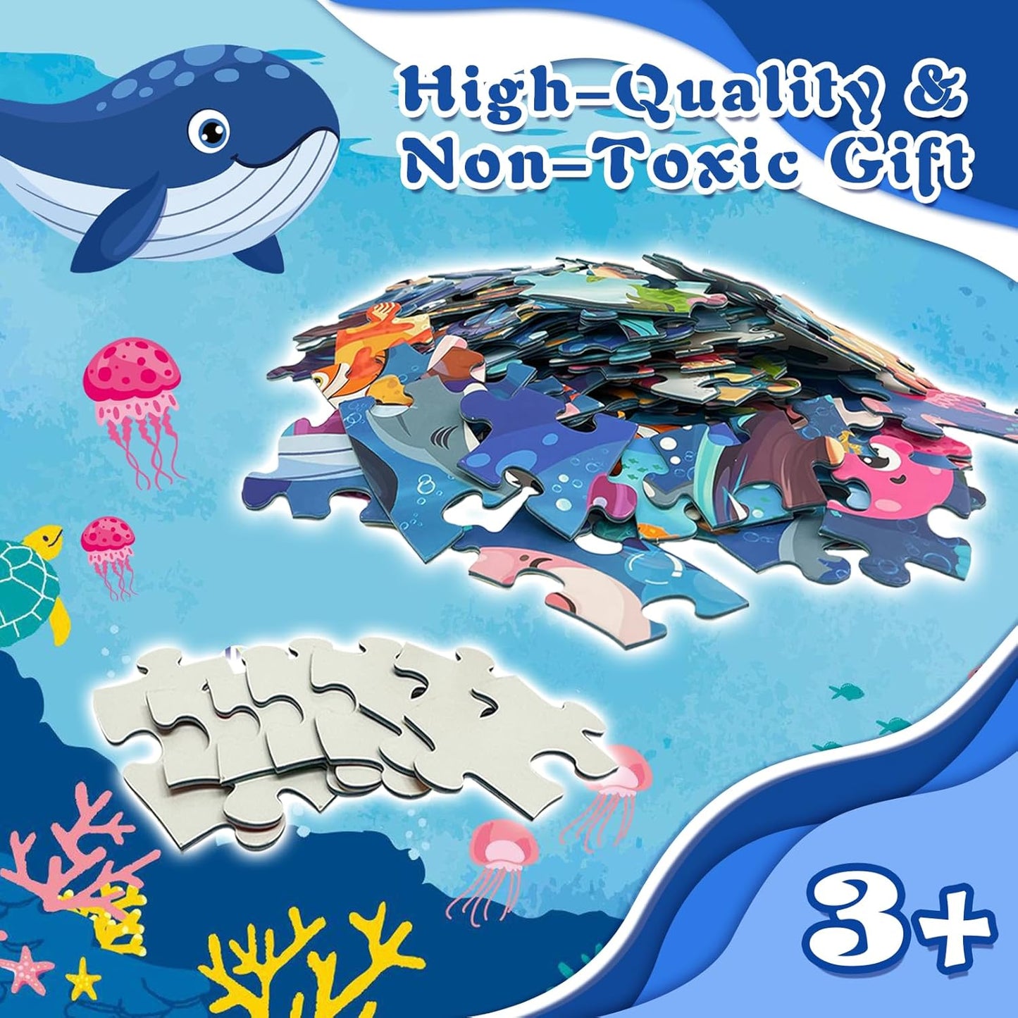 TALGIC Puzzles for Kids Ages 4-6 with Solar System Planets, 70 Piece Round Large Kids Floor Puzzles for Ages 3 4 5 6 7 8, Educational Toy Gift Jigsaw Puzzles for 5 Year Old Boys Girls