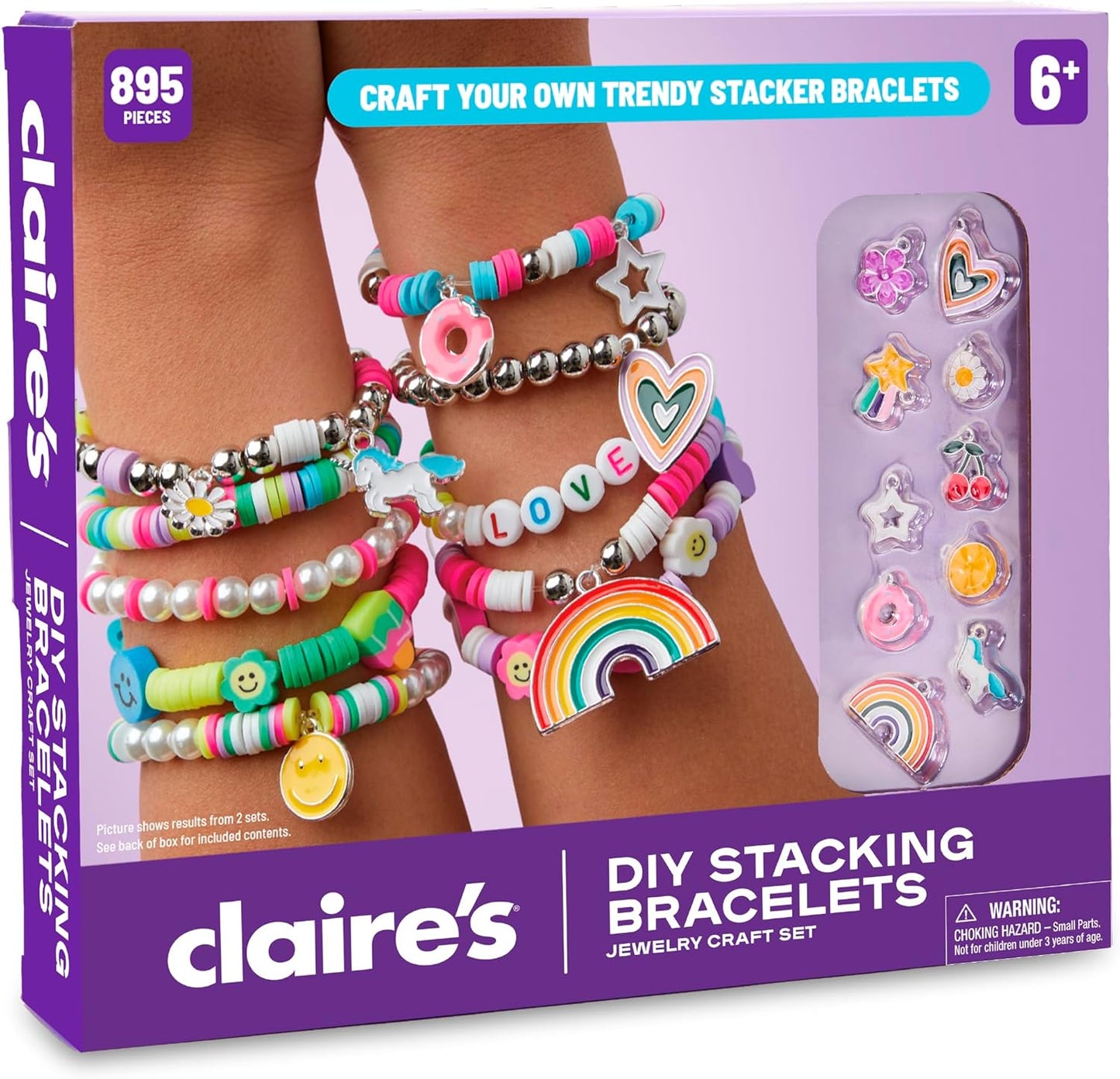 Claire’s DIY Bracelet Kit – 895-Piece Jewelry Making Supplies Set| Clay Heishi Beads, Alphabet, Charms, String| Friendship Bracelet Kit for Girls| Arts & Crafts Activity| Fashion Accessory Gift Age 8+