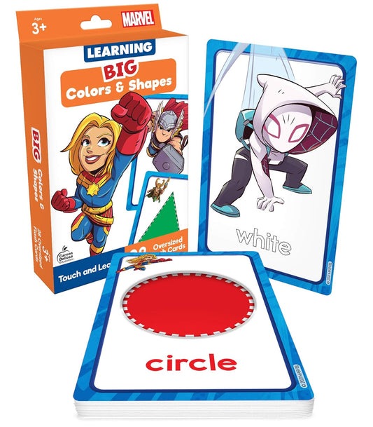 Marvel BIG Colors and Shapes Flash Cards for Toddlers Ages 3+, Colors and Shapes Recognition and Tracing Practice, Avengers Preschool and Kindergarten, Flash Cards for Toddlers
