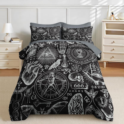 Nesker Comforter Set Twin Size, Science Lab School 5 Pcs Bedding for Kids and Adults, Medical University Chemistry Bed Sheet Sets with Fitted Sheet Pillowcase & Sham