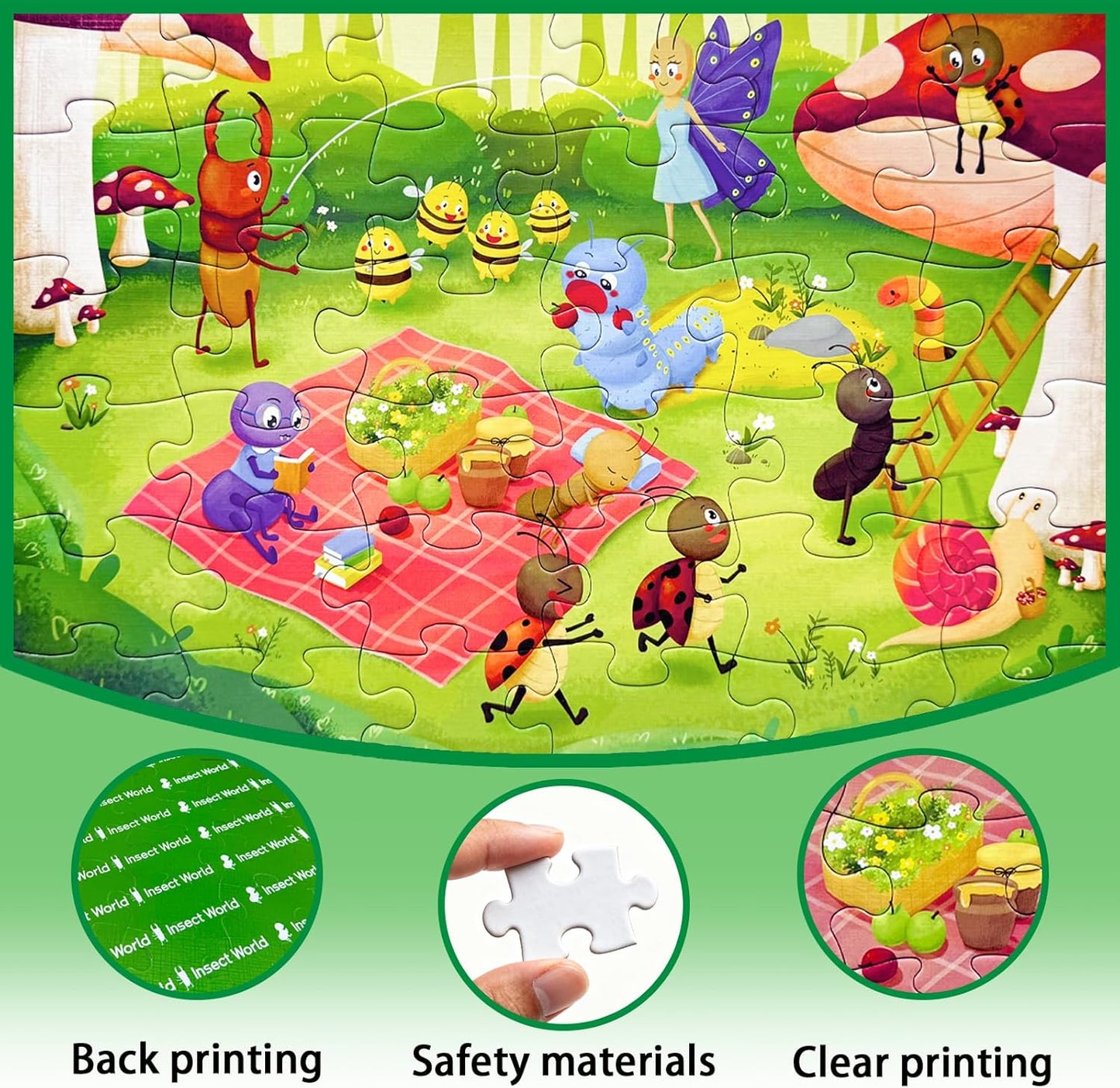 GIVEITALL Jigsaw Puzzles for Kids Ages 3-5 6-8 8-10 Year Old,Dog Planet Floor Puzzle 36 Pieces Enlightening Game Creative Gifts for Boys Girls (Dog)