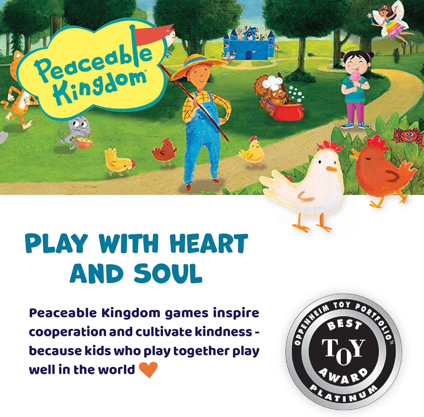 Peaceable Kingdom Count Your Chickens Award Winning Cooperative Counting Game for 2 to 4 Kids Ages 3+ - Premium Play Edition