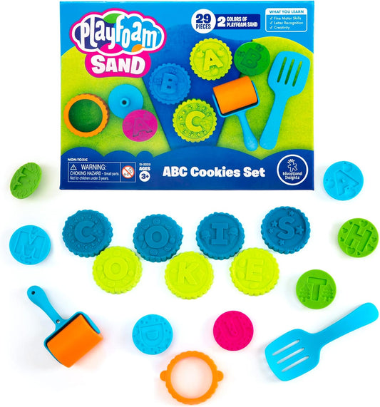 Educational Insights Playfoam Sand Sensory Set - Non-Toxic Play Sand Toys for Toddlers, Squishy Sensory Bin Filler for Home or Preschool Classroom, Moldable Crafting Compound, Kids Ages 3+