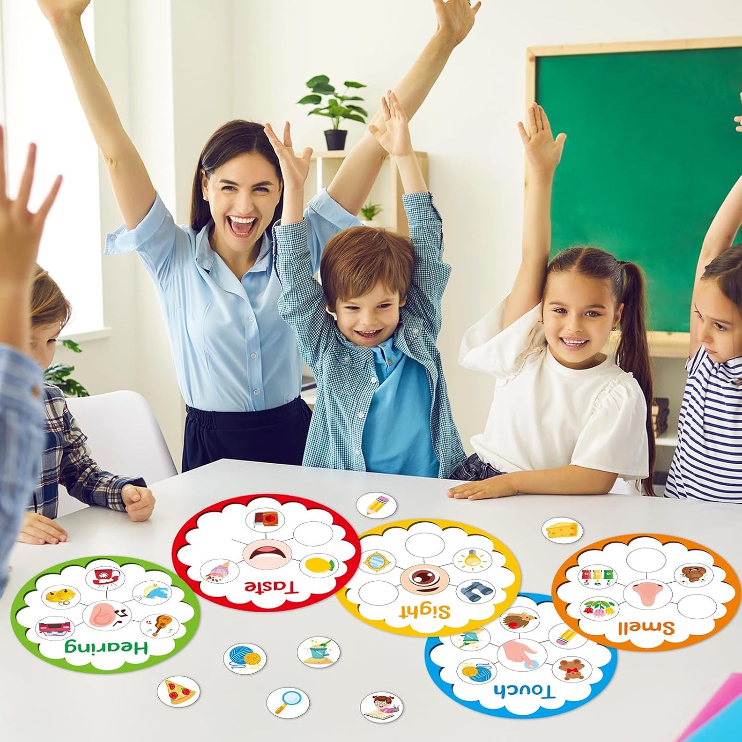 5 Senses Learning Activity for Kids Educational Teacher Supplies Five Senses Sorting Cards Learning Game Develop Fine Motor Skills for Toddlers Preschoolers and Kindergarteners Homeschool Must Haves