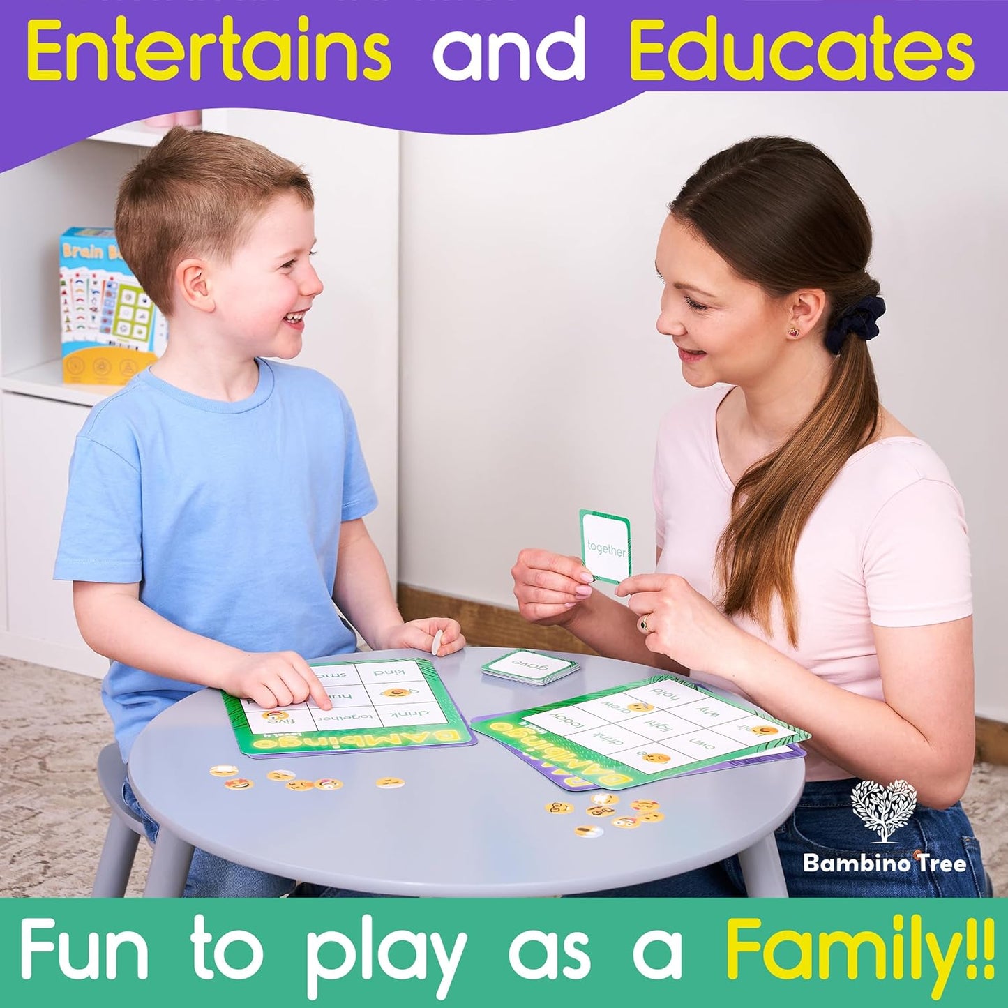 THE BAMBINO TREE Sight Word Bingo Game Level 1 and 2 - Educational Games for Kids - Learn to Read Vocabulary for Kindergarten 1st Grade - Dolch's Fry's Words Lists