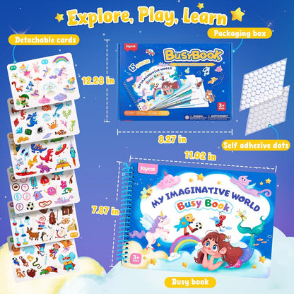 JoyCat Preschool Busy Book for Toddlers 3-5, Dual-Language Learning Activities, Educational Sensory Toys, Autism Learning Materials for Boys & Girls (Daily Life)