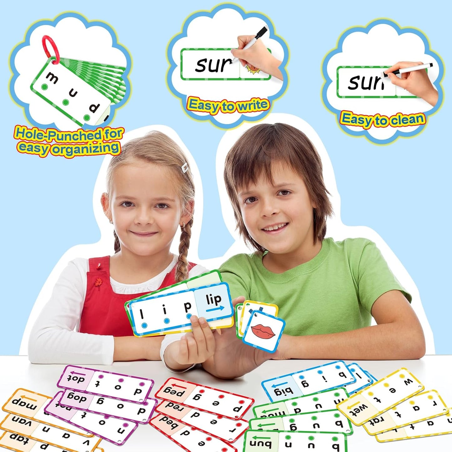 Blends & Digraphs Cards,Phonics Games,Learn to Read,Speech Therapy Toys for Toddlers Kids,Sight Word Games Spelling Reading Learning,Kindergarten Preschool Learning Activities,Educational Toy
