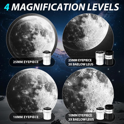 Telescope for Adults High Powered - 90mm Aperture 600mm Refractor Telescope for Kids & Beginners - Portable Astronomy Telescopes Profesional with Phone Adapter Tripod Carry Bag Gifts for Men