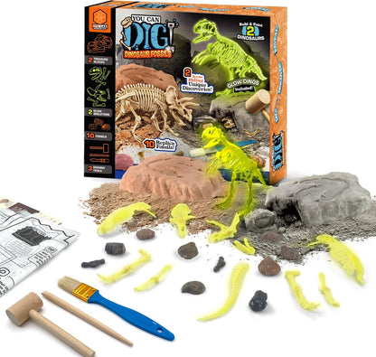 ArtSkills Epic Lab Dinosaur Fossil Digging Kit for Kids, Glow in the Dark Dinosaur Bones for Kids to Dig Up, Gifts for Boys 8-12