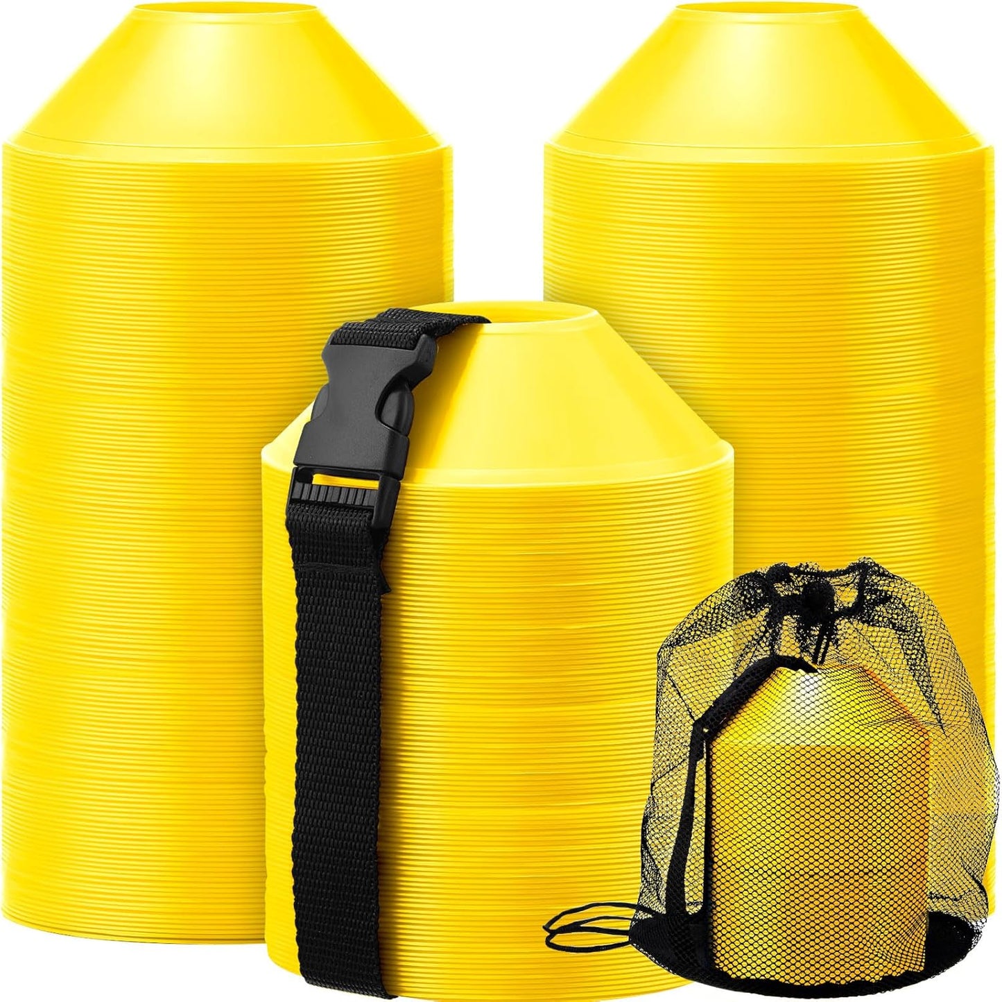 Hanaive 100 Pieces Mini Soccer Cones for Sport Drills 5 Inch Agility Disc Cones with Accessories for Kids Football Training