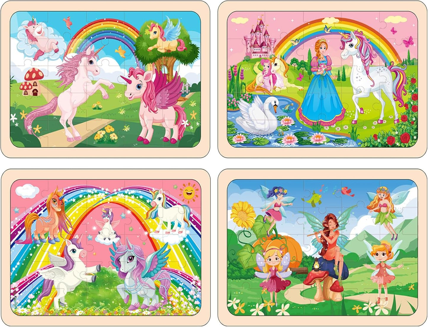Puzzles for Kids Ages 4-6, Set of 4 Packs with 24-Piece,Preschool Educational Brain Teaser Toys for Boys and Girls 3-8 Years Old