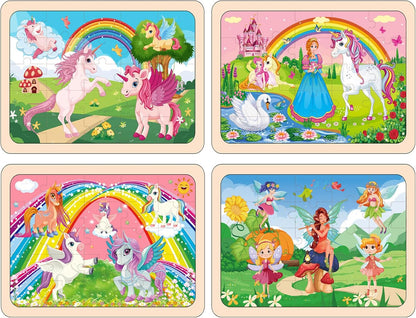 Puzzles for Kids Ages 4-6, Set of 4 Packs with 24-Piece,Preschool Educational Brain Teaser Toys for Boys and Girls 3-8 Years Old