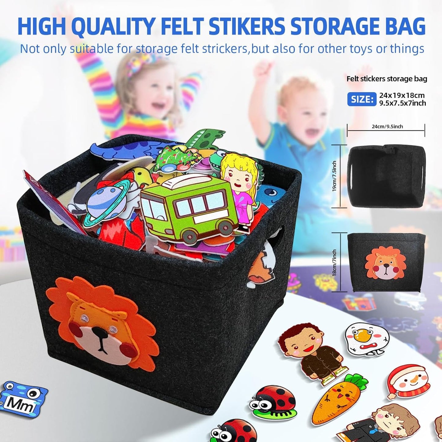 SKOLESK 204Pcs Animals Felt Busy Board Story Set with Storage Bag Preschool Large Wall Storyboard Forest Themed Early Learning Interactive Play Kit Wall Hanging Gift for Toddlers Kids 40 X 28 Inch