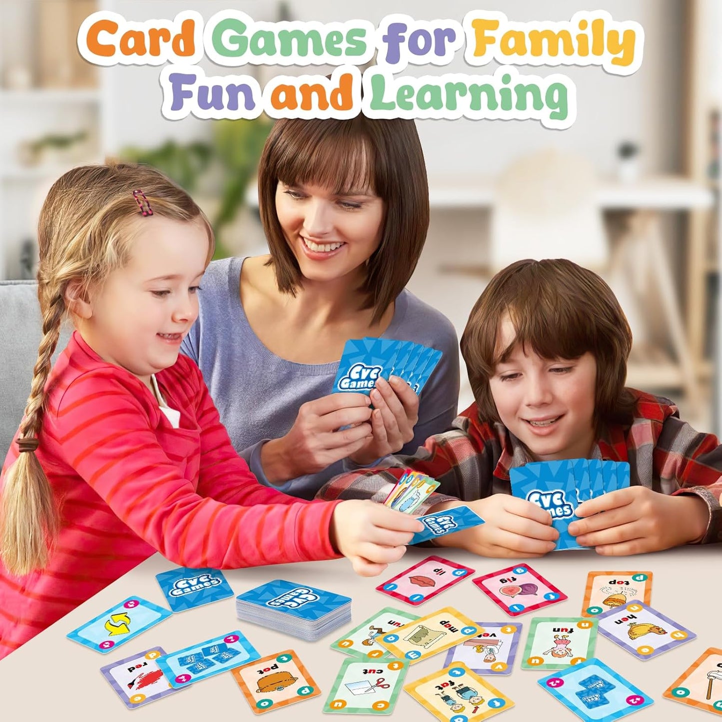 Torlam Phonics Games for Kids, CVC Word Games Learn to Read Spelling Reading Sight Word Flash Cards, Speech Therapy Toys Kindergarten Classroom Must Have Learning Activities Homeschool Supplies