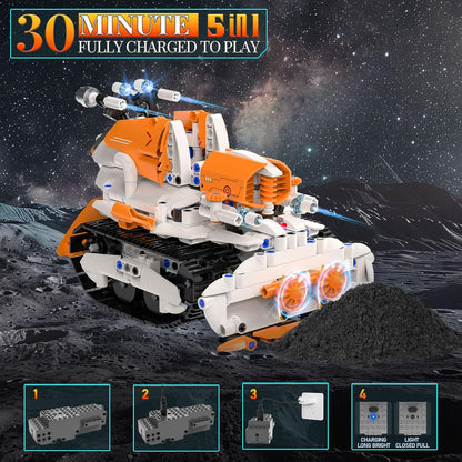 5in1 STEM Building Toys for Kids 6-14, Remote & APP Controlled Mech Robots/Heavy Tanks/Tracked Racer STEM Building Kit for Kid Science Learning, 552 Pcs DIY Erector Sets Gifts for Boys & Girls