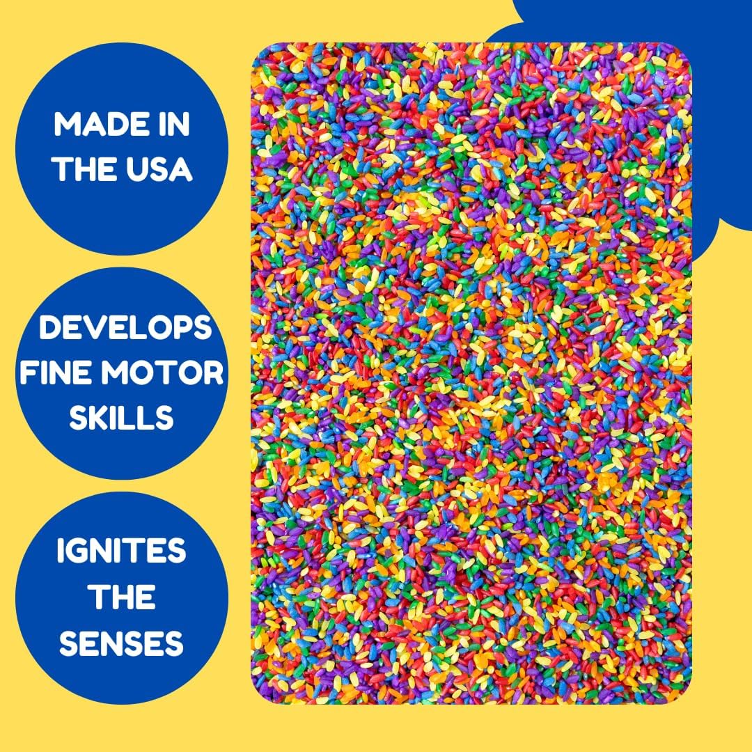 Sensory Rice, Sensory Bin Filler, Sensory Filler, Sensory Bins, 4th of July Toys, Sensory Bin Tools, Sensory Table Filler (4th of July Sensory Rice, 4 Cups)