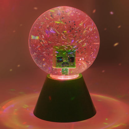 Paladone Minecraft Creeper LED Glitter Ball, Officially Licensed Colour Changing LED Snow Globe for Kids and Teens, Gaming Merchandise, Compact Design