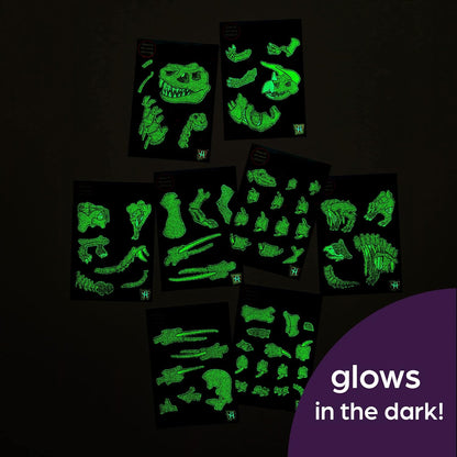 Highlights for Children Dinosaur Sticker by Number Craft Kit for Kids,Create a Jumbo Dino Museum Exhibit Poster with 60+ Glow in The Dark Stickers, Includes Reusable Sling Backpack for Storage,Ages 6+