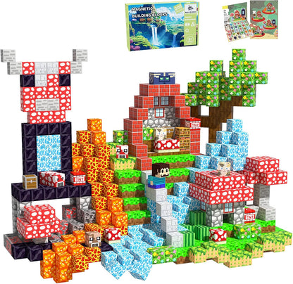 Magnetic Blocks Toys for Kids, 100 PCS Building Blocks Cubes, Stacking Magnetic Tiles Toys for Kids Toddlers Boys Girls Ages 3 4 5 6 7 8-12 Birthday Gifts Party Supplies (Underworld)