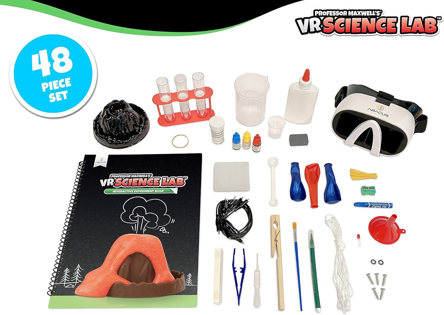 Professor Maxwell's VR Science Lab - Virtual Reality Kids Science Kit, Book and Interactive STEM Learning Activity Set (Full Version - Includes Goggles) - for Ages 8 and Up