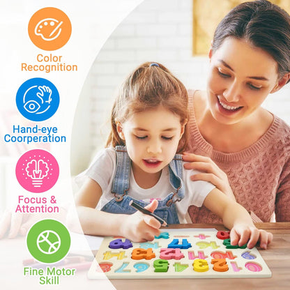 Shape Puzzles Wooden Puzzles for Toddlers, Peg Puzzle Educational Shape Sorter Toys Wooden Shape Board Puzzles, Preschool Learning Educational Toy for Baby Girls Boys