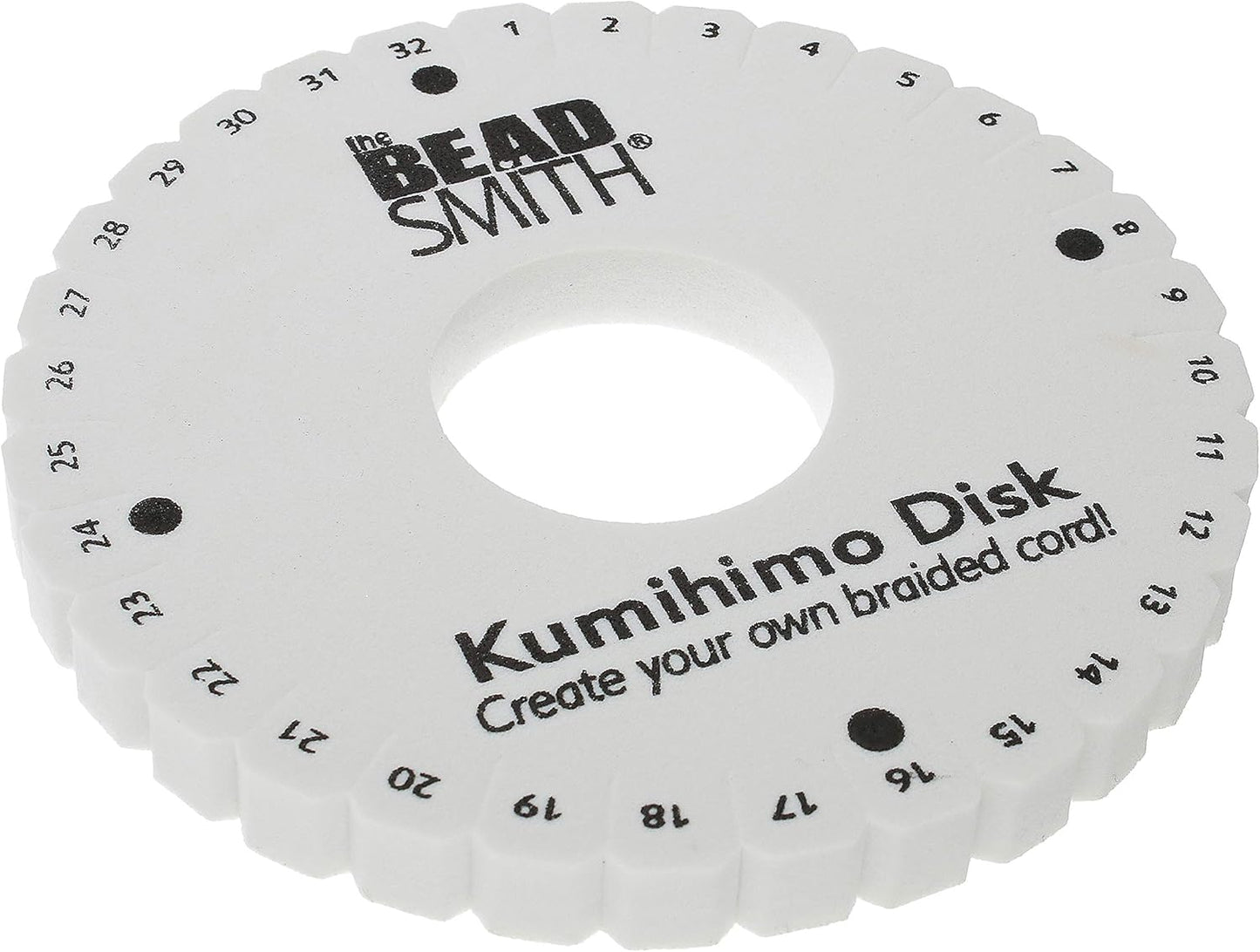 The Beadsmith Round Kumihimo Disk, 6 inch Diameter, 3/8” Thick Dense Foam, Jewelry Tools for Braiding, 1 disks