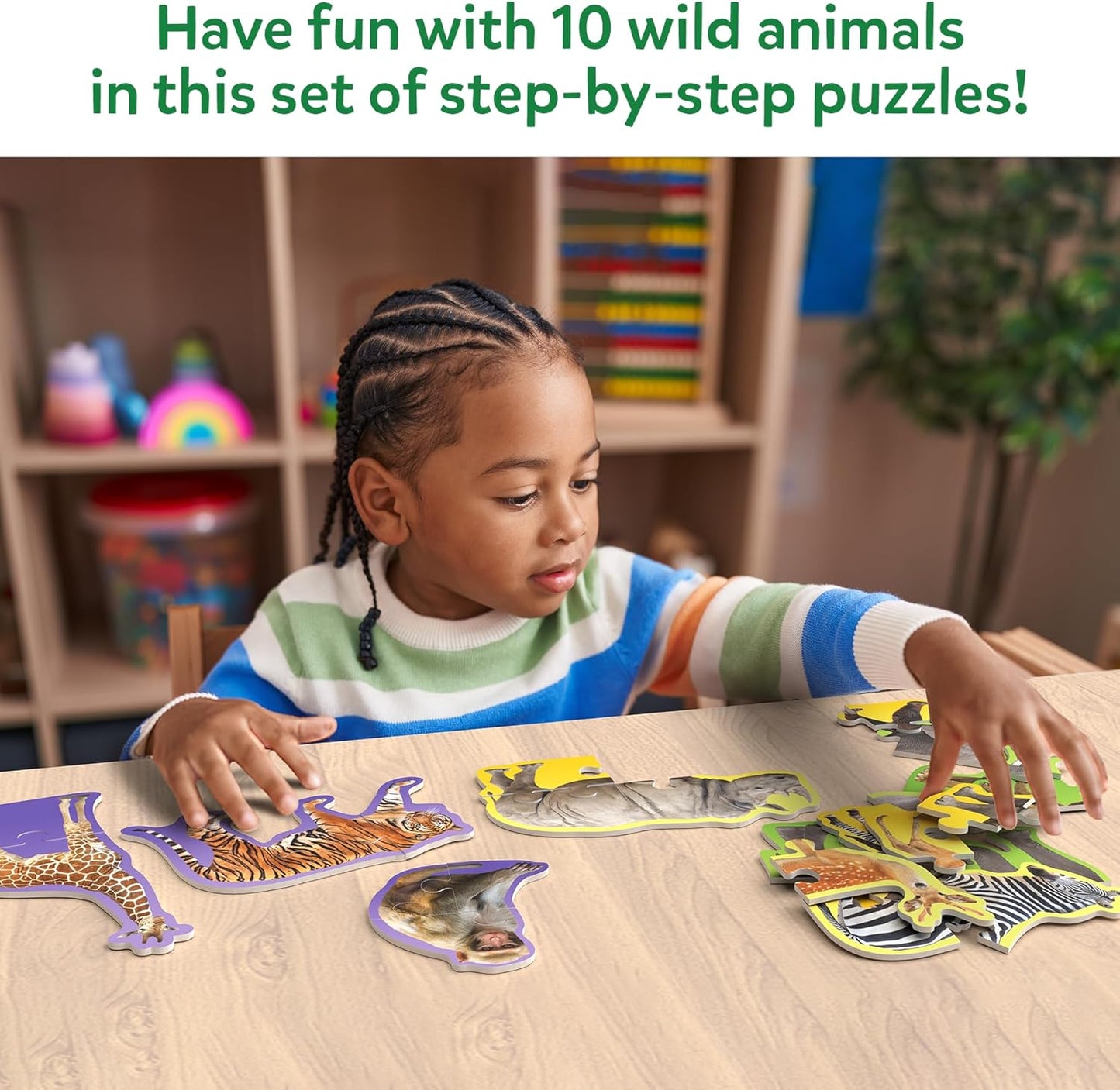 Skillmatics Step by Step Puzzles - 40 Piece Jigsaw & Toddler Puzzle, Montessori Educational Toy for Boys & Girls, Farm Animals, Travel Friendly, Gifts for Kids Ages 3, 4, 5 and Up