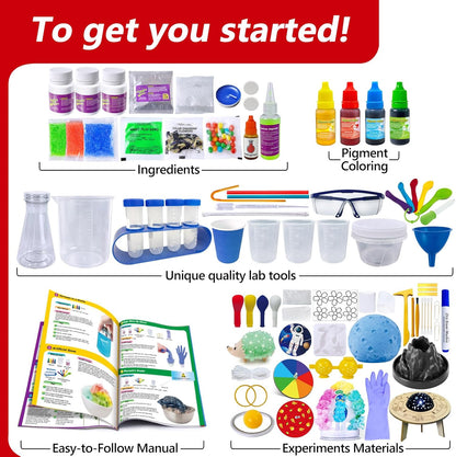 UNGLINGA 260+ Experiments Science Kits for Kids, S.T.E.M Science Projects, Chemistry Set, Christmas Birthday Toys Gifts Idea for Boys Girls, Dig Volcano Gemstones, Educational Scientist Set