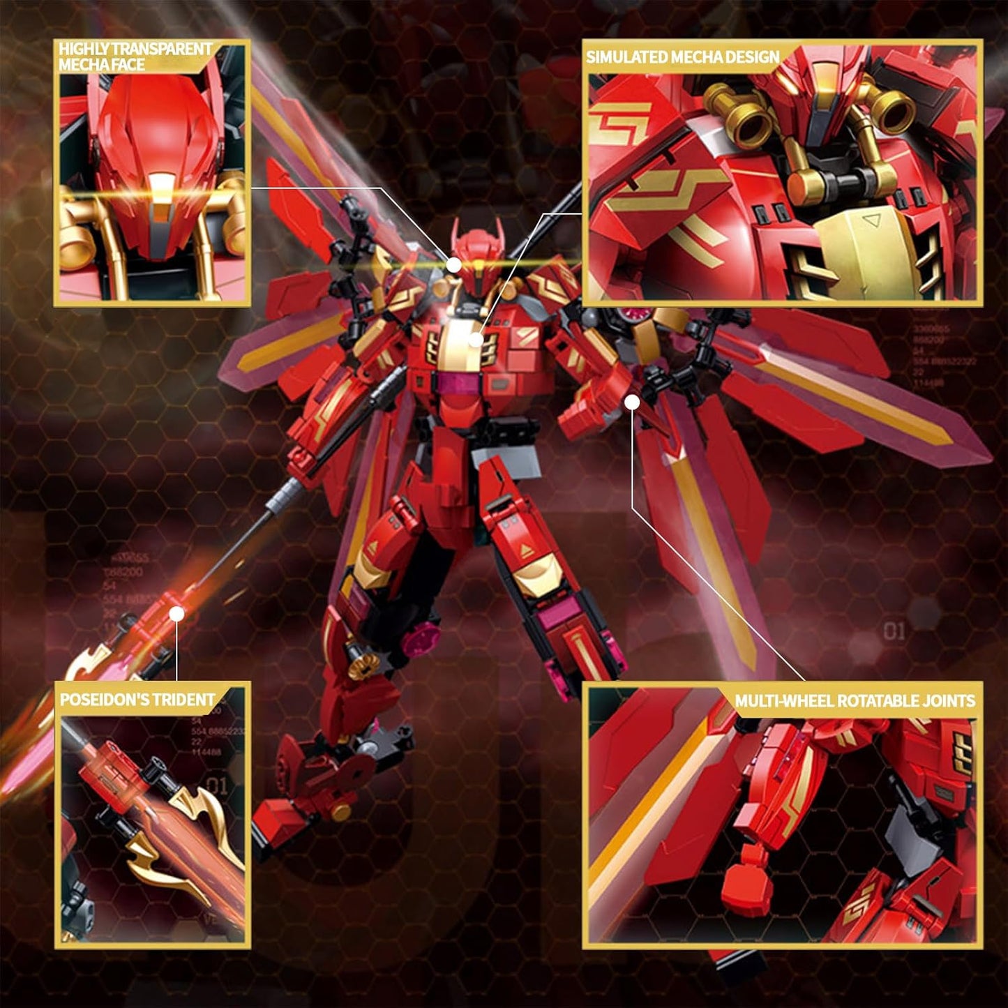 Ice Warrior Mech Building Blocks Sets Transforming Mech Robot Building Kits Mech Action Figures Model Toys Gift for Adults Kids Teens 561 PCS
