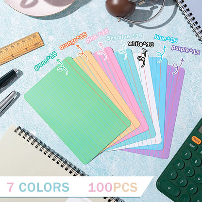 Harloon 100 Pcs Dry Erase Index Cards 3 x 5 Inch Laminated Reusable Dry Erase Note Cards Sheets for Office to Do List(White)